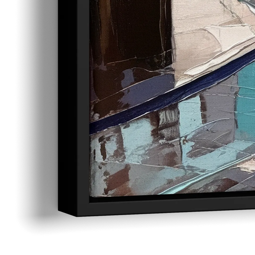 New York City Wall Street Vibes Flags - Close-Up Black Frame Canvas