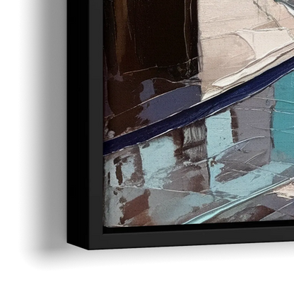 New York City Wall Street Vibes Flags - Close-Up Black Frame Canvas
