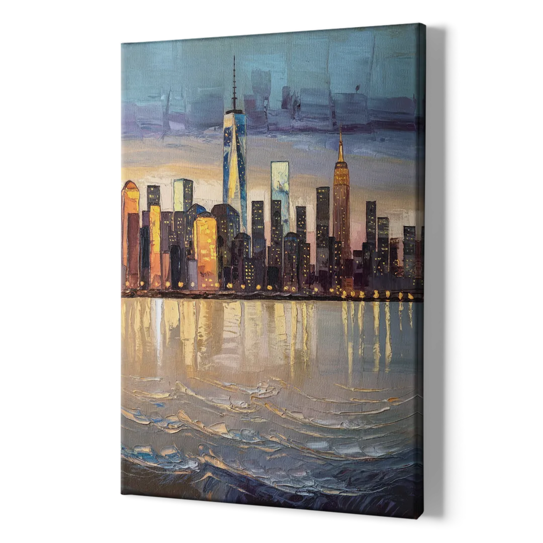 New York City Hudson River View - Canvas Print Art Sides