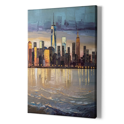 New York City Hudson River View - Canvas Print Art Sides