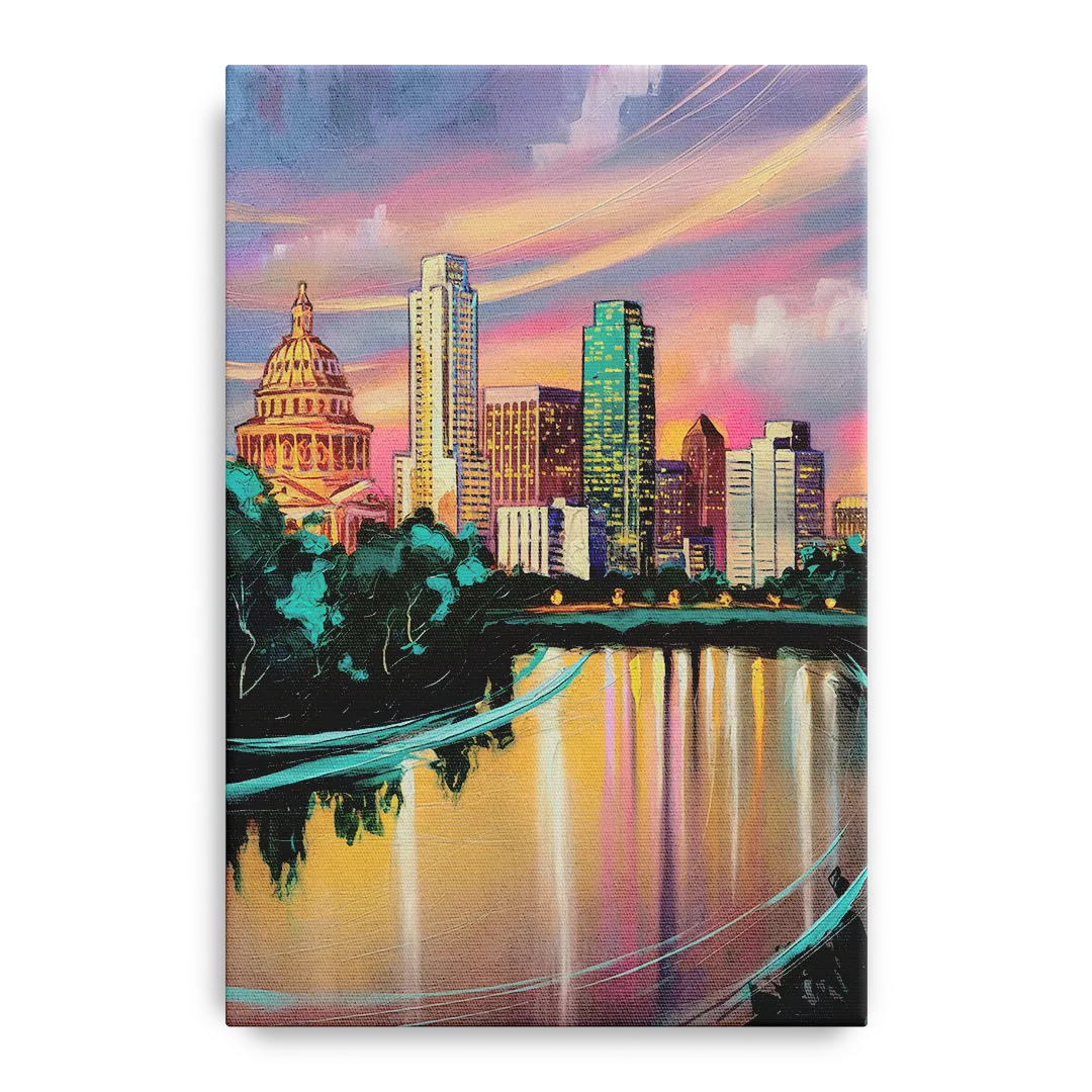 Austin Vibrant Skyline - Canvas Wall Art