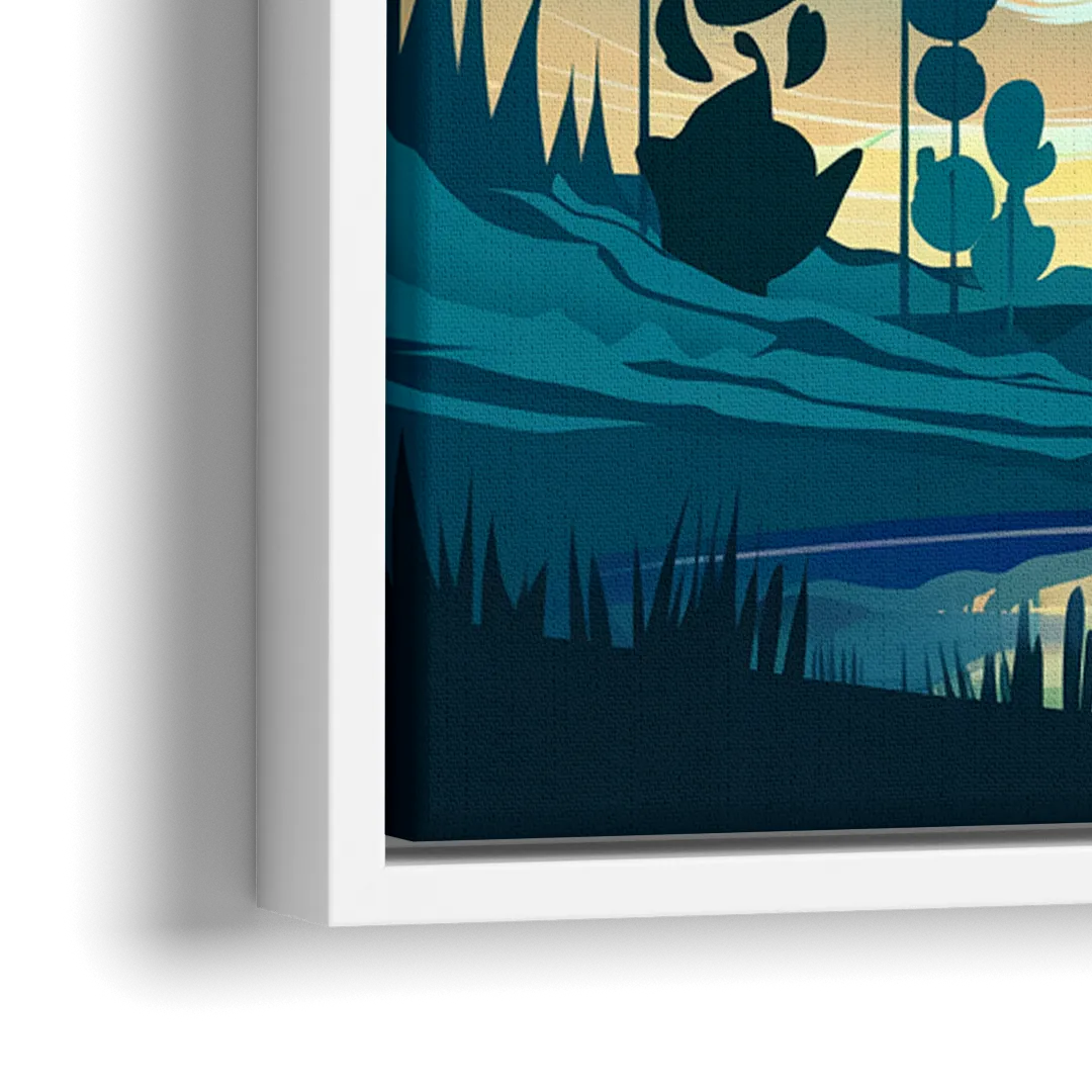 Aurora Borealis Sky - Close-Up White Frame Canvas