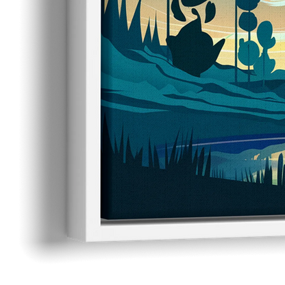 Aurora Borealis Sky - Close-Up White Frame Canvas