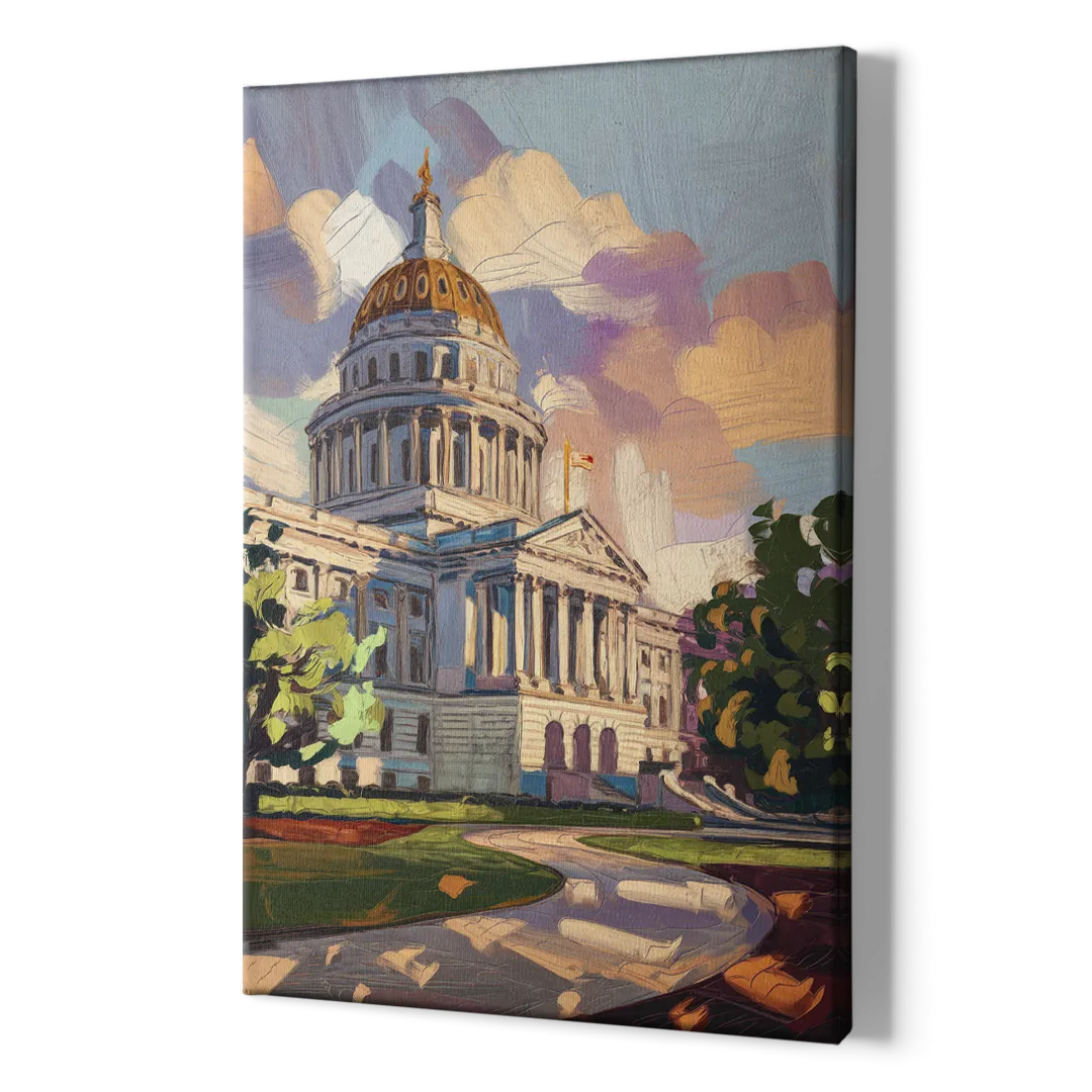 Des Moines State Capitol - Canvas Print Art Sides