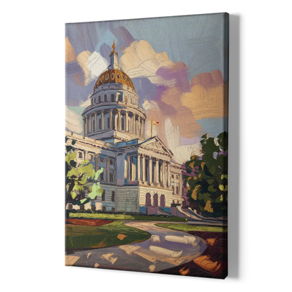 Des Moines State Capitol - Canvas Print Art Sides