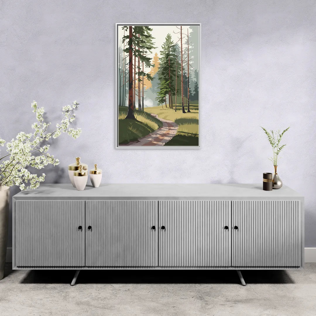 Sitka Forest Serenity - Living Room White Frame Canvas