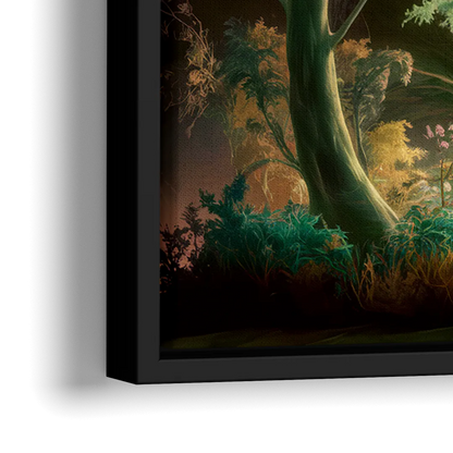 Eugene Forest Serenity - Close-Up Black Frame Canvas