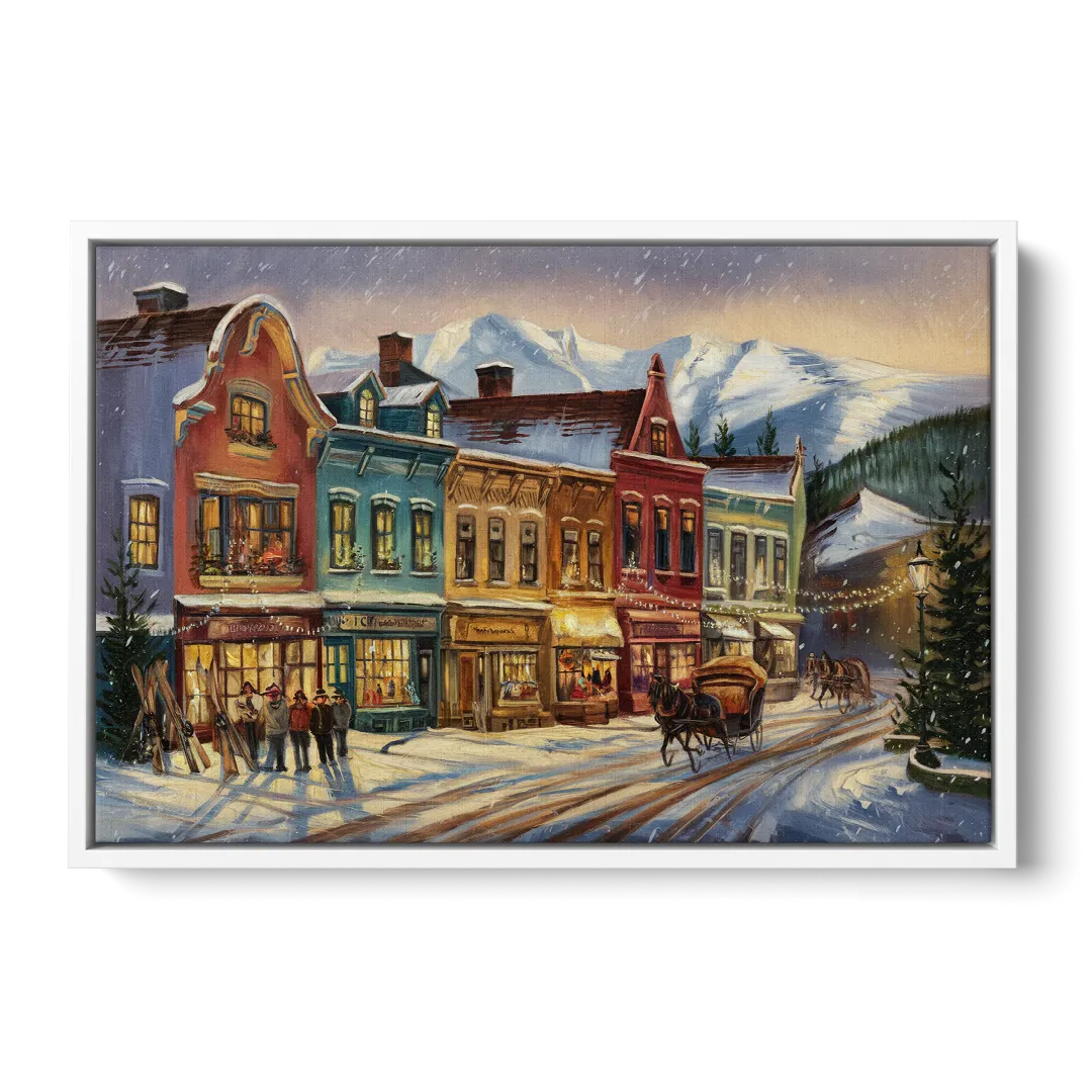 Breckenridge Historic Downtown - White Frame Canvas