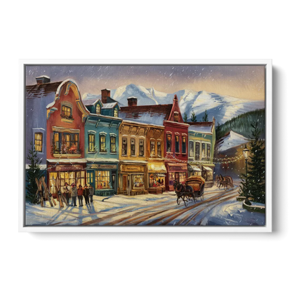 Breckenridge Historic Downtown - White Frame Canvas