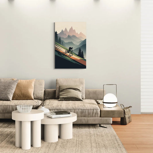 Mountain Biking Trails - Canvas Wall Art Living Room