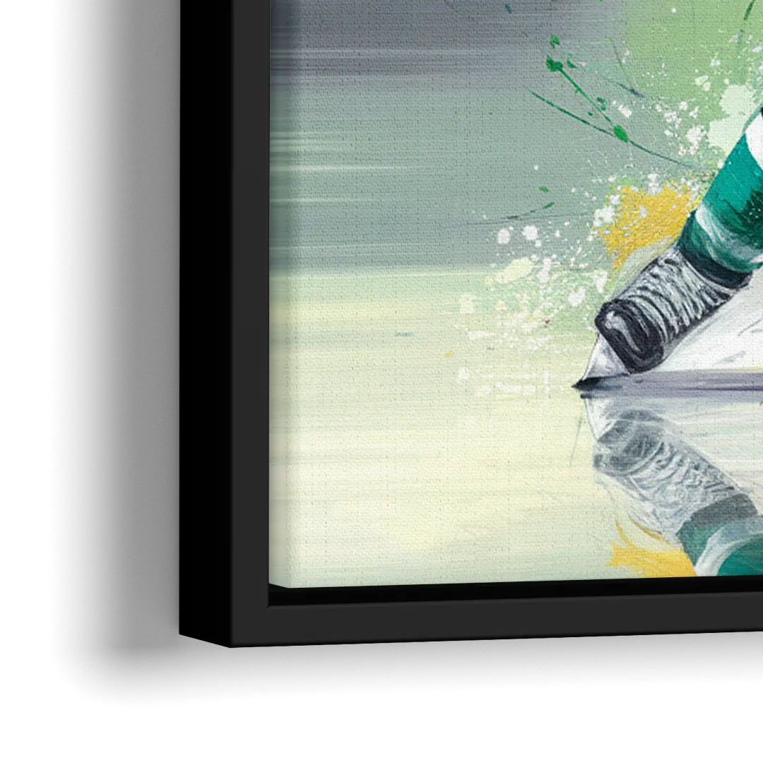 Dallas Stars Hockey - Close-Up Black Frame Canvas