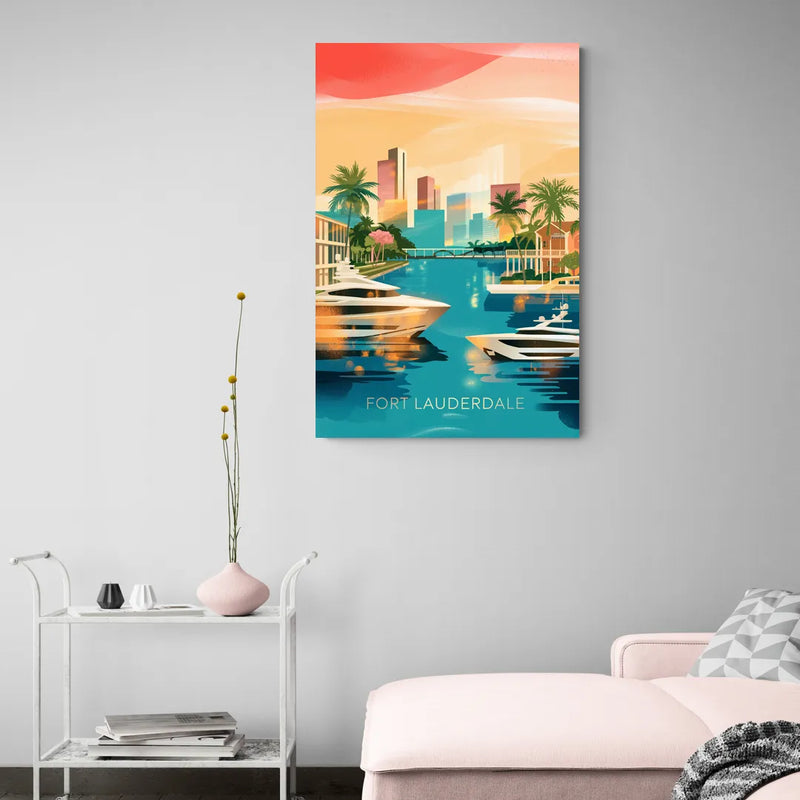 Fort Lauderdale Intracoastal Waterway - Canvas Wall Art Living Room