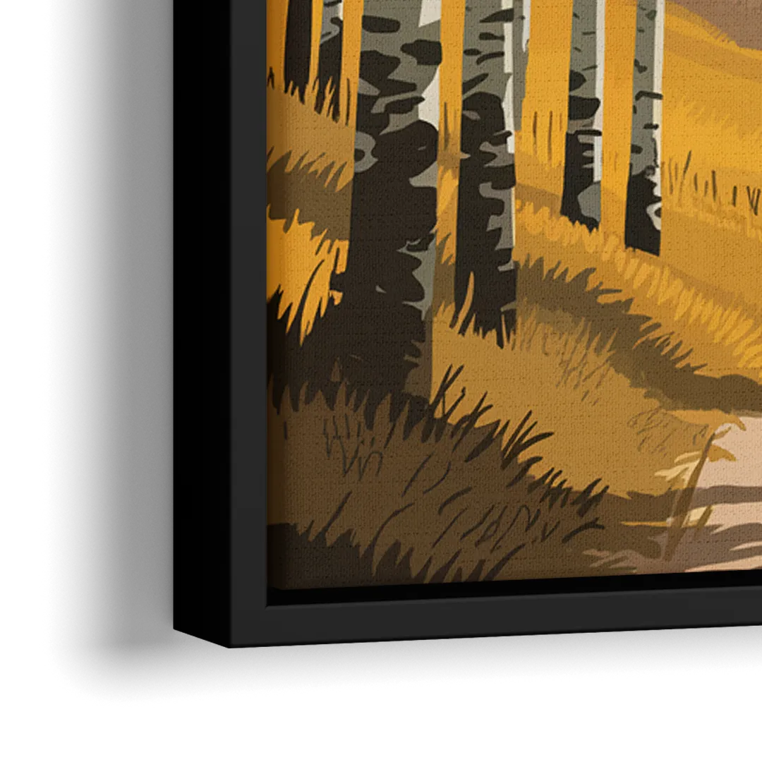 Aspen Rustic Charm - Close-Up Black Frame Canvas