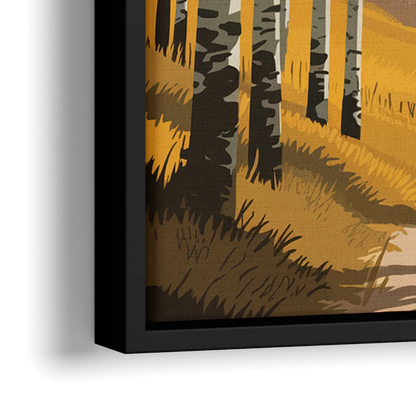 Aspen Rustic Charm - Close-Up Black Frame Canvas