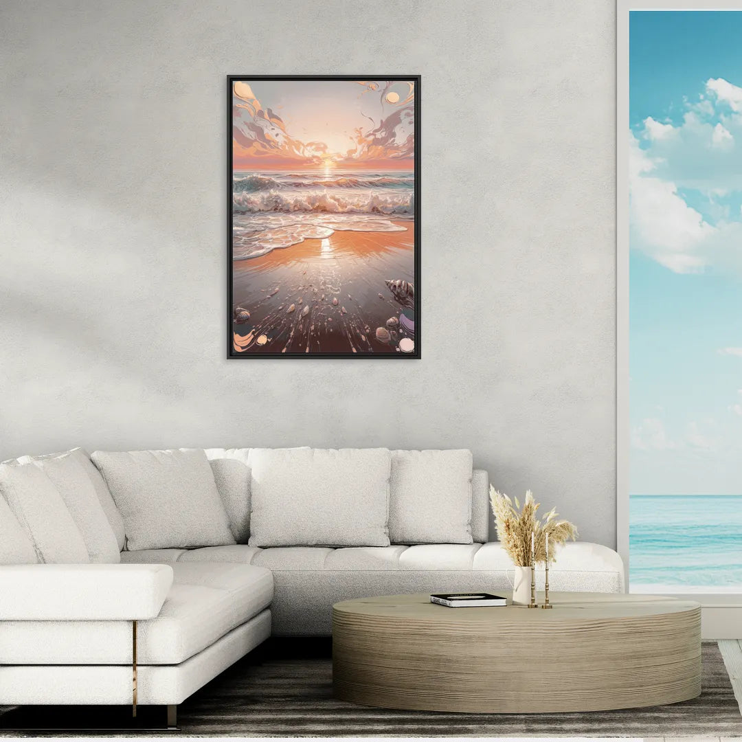 Dunedin Coastal Sunrise - Living Room Black Frame Canvas