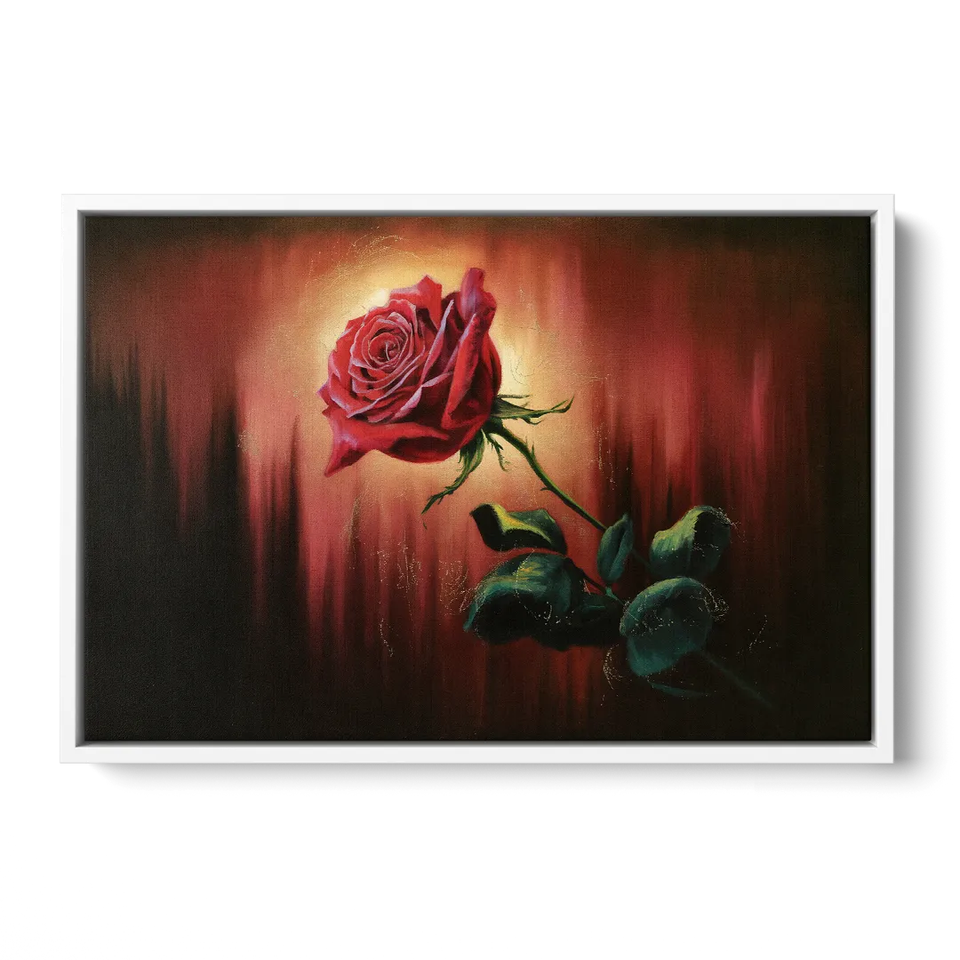 Lancaster Red Rose City Heritage - White Frame Canvas
