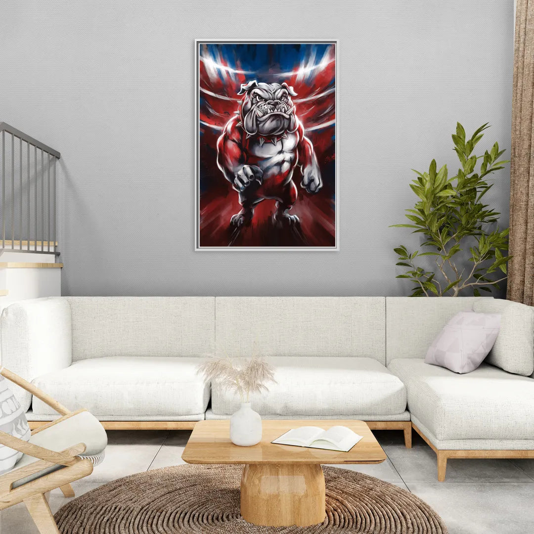 Fresno Bulldogs Legacy - Living Room White Frame Canvas