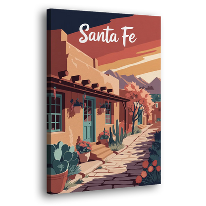 Santa Fe Southwest Charm - Canvas Print Art Sides