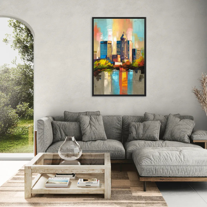 Birmingham Alabama Magic City - Living Room Black Frame Canvas
