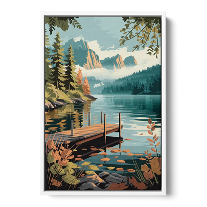 Ontario Lakeside Bliss - White Frame Canvas