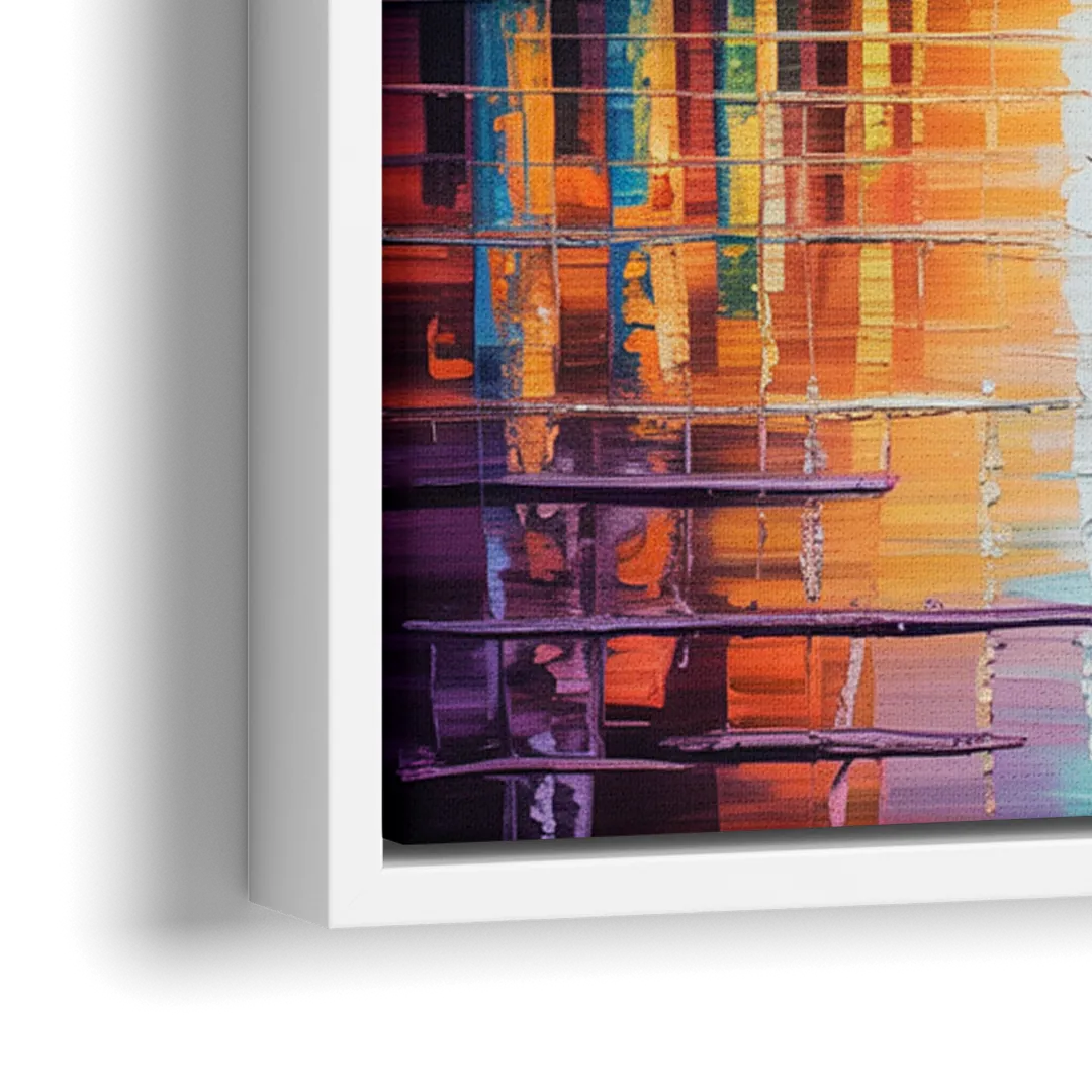 CN Tower Sunset Watercolor - Close-Up White Frame Canvas