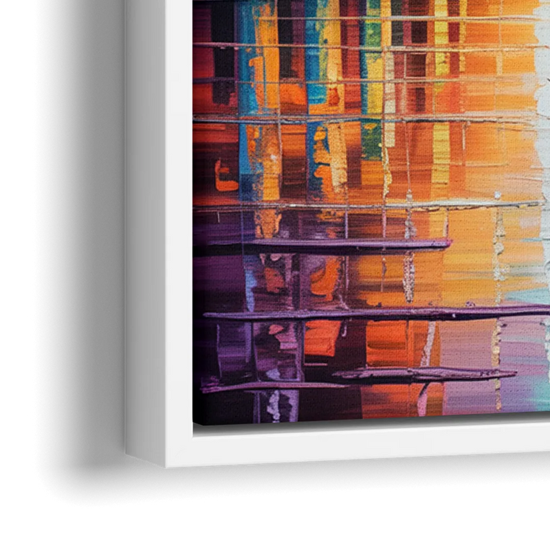 CN Tower Sunset Watercolor - Close-Up White Frame Canvas