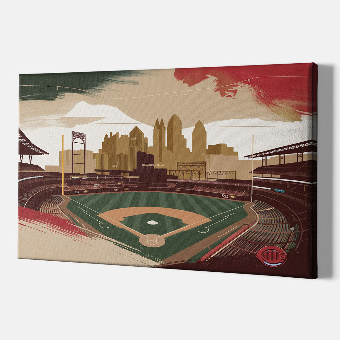 Cincinnati Reds Vintage Moments - Canvas Wall Art Indoor