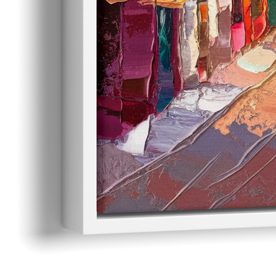 Bisbee Vibrant Skyline - Close-Up White Frame Canvas