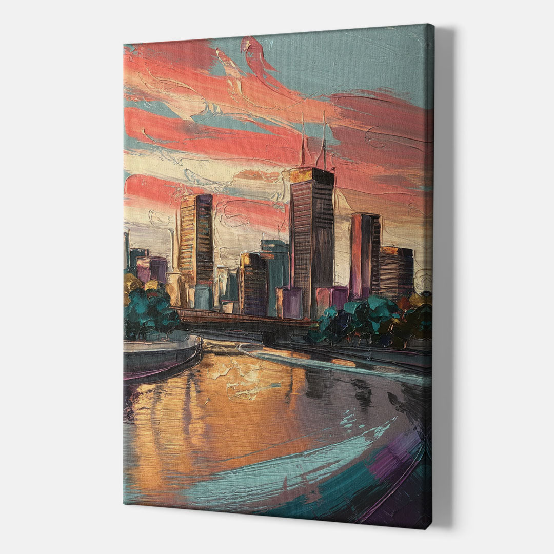 Grand Rapids Downtown Skyline - Canvas Wall Art Indoor