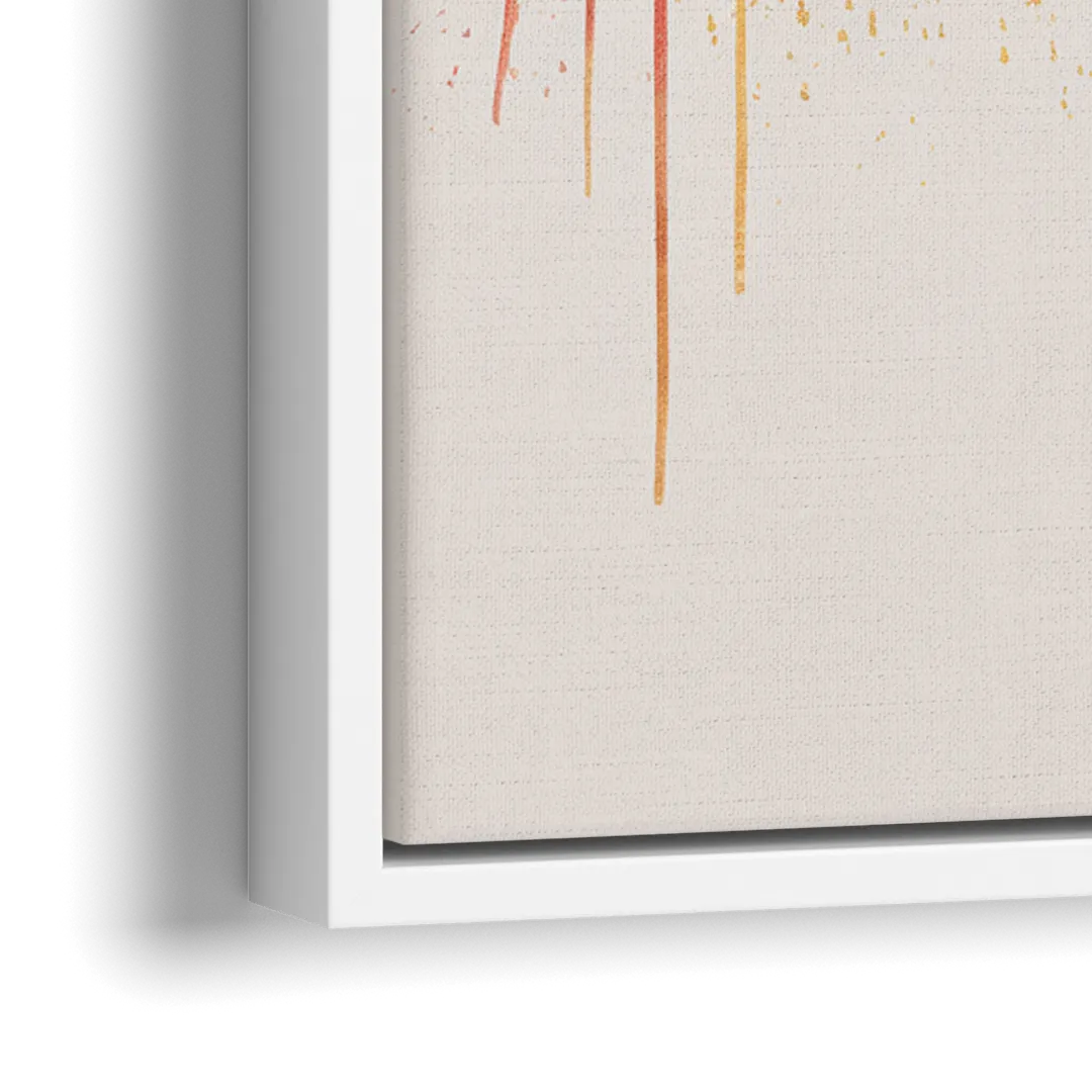 Providence Skyline at Sunset - Close-Up White Frame Canvas