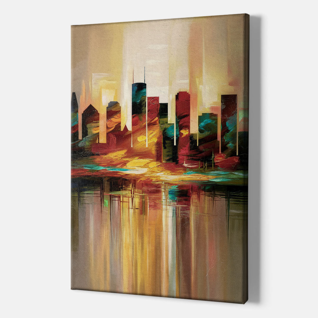 Houston Skyline Silhouette - Canvas Wall Art Indoor