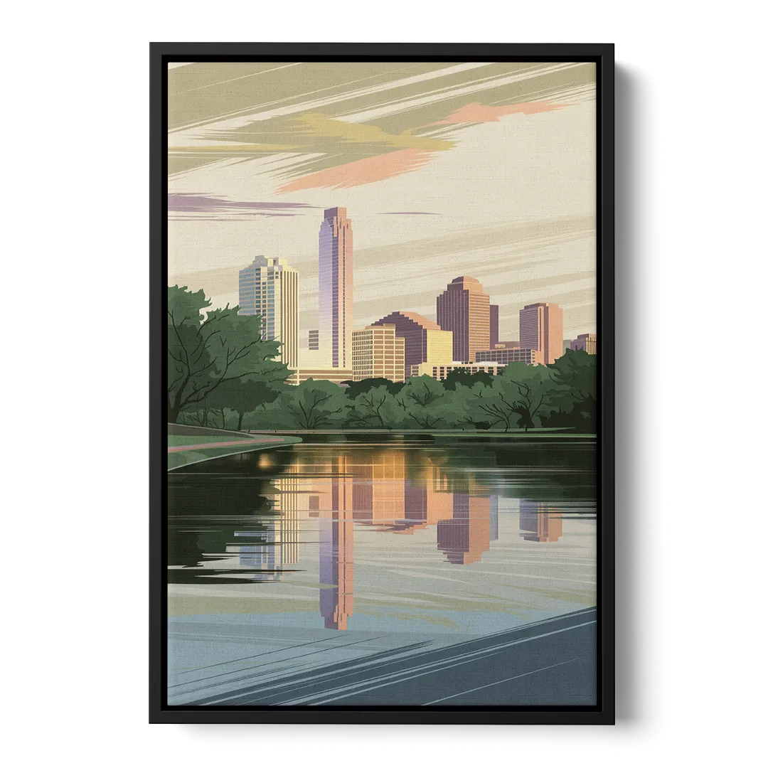 Austin Zilker Park Views - Black Frame Canvas