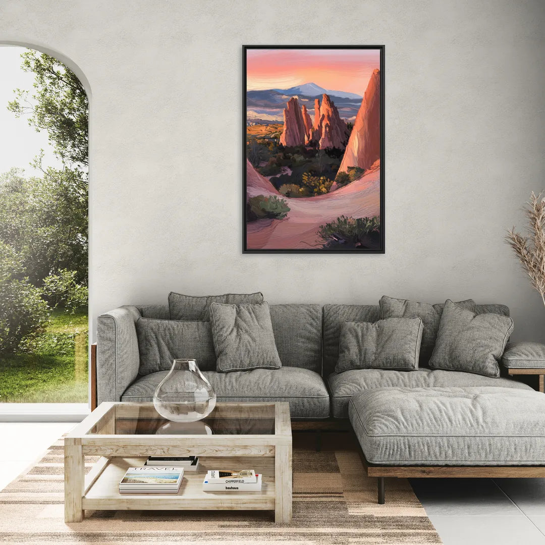 Colorado Springs Garden of the Gods - Living Room Black Frame Canvas