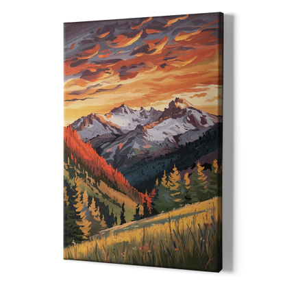 Telluride Mountain Sunset - Canvas Print Art Sides