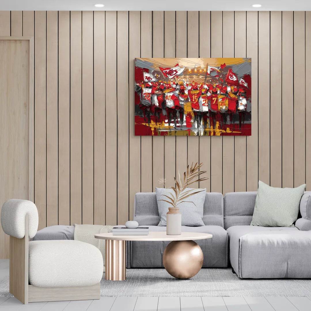 Kansas City Chiefs Fans Gathering - Canvas Wall Art Living Room