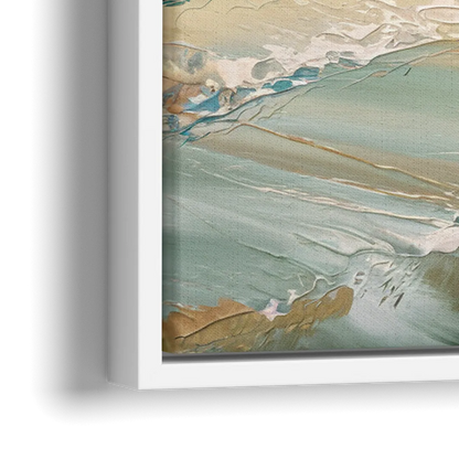 Seaside Shoreline Escape - Close-Up White Frame Canvas