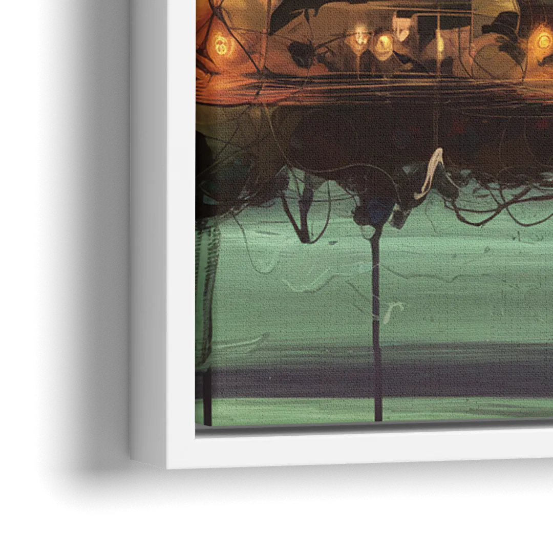 Traverse City Downtown Skyline - Close-Up White Frame Canvas