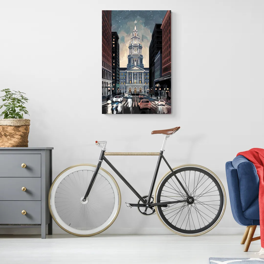 Philadelphia City Hall - Canvas Wall Art Living Room