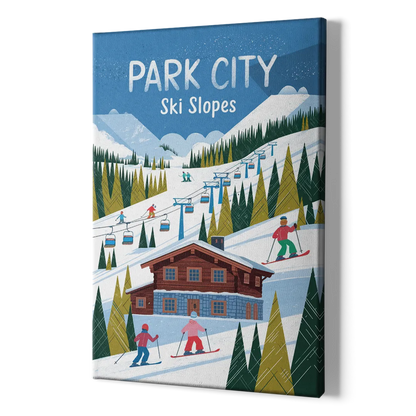 Park City Ski Slopes - Canvas Print Art Sides