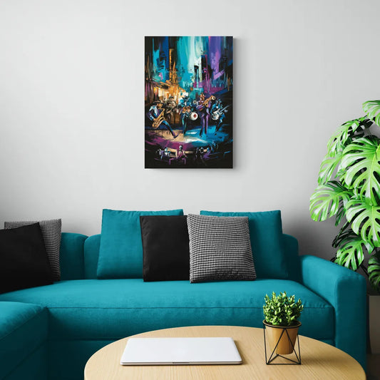 Memphis Blues Music Scene - Canvas Wall Art Living Room