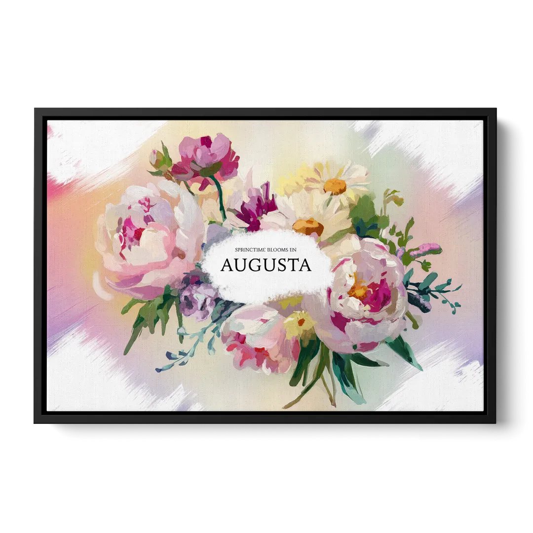 Augusta Springtime Blooms - Black Frame Canvas