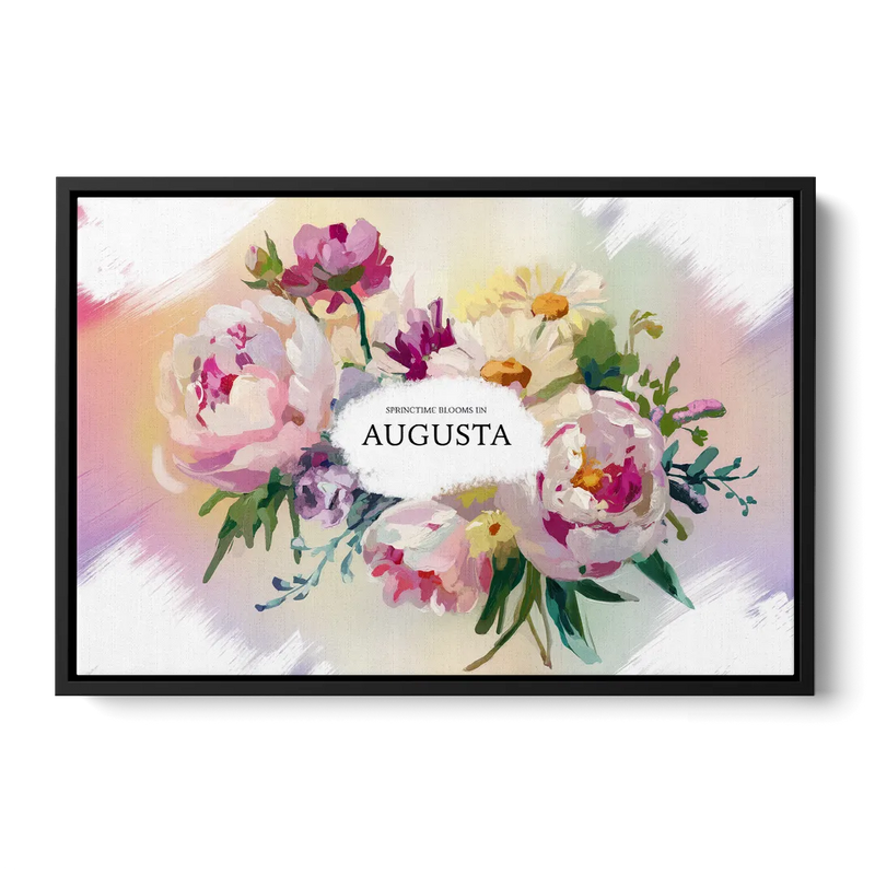 Augusta Springtime Blooms - Black Frame Canvas
