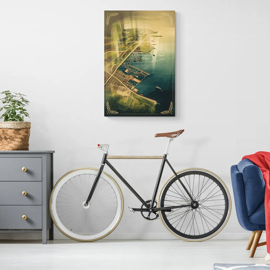 Seattle Map Vintage Style - Canvas Wall Art Living Room