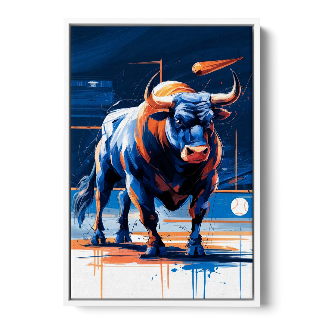 Durham Bulls Baseball Tribute - White Frame Canvas