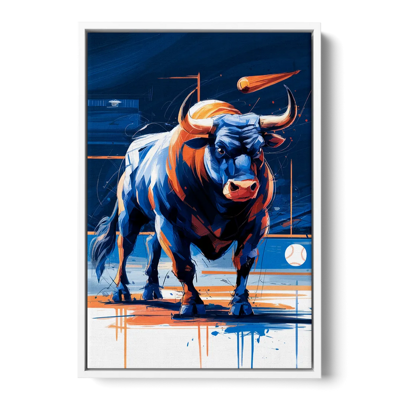 Durham Bulls Baseball Tribute - White Frame Canvas