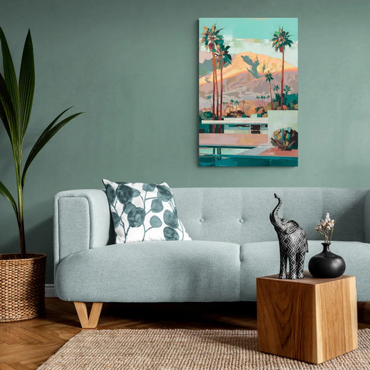 Palm Springs Mountain View - Canvas Wall Art Living Room