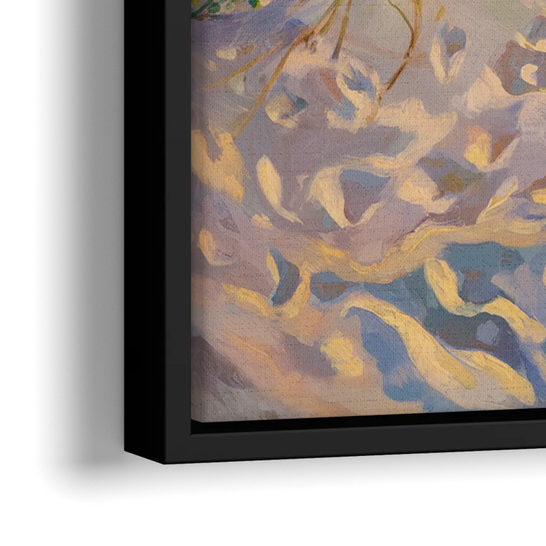 Long Beach Island Sunrise Glow - Close-Up Black Frame Canvas