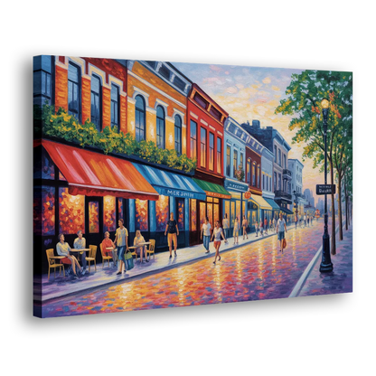 Montreal Summer Streets - Canvas Print Art Sides