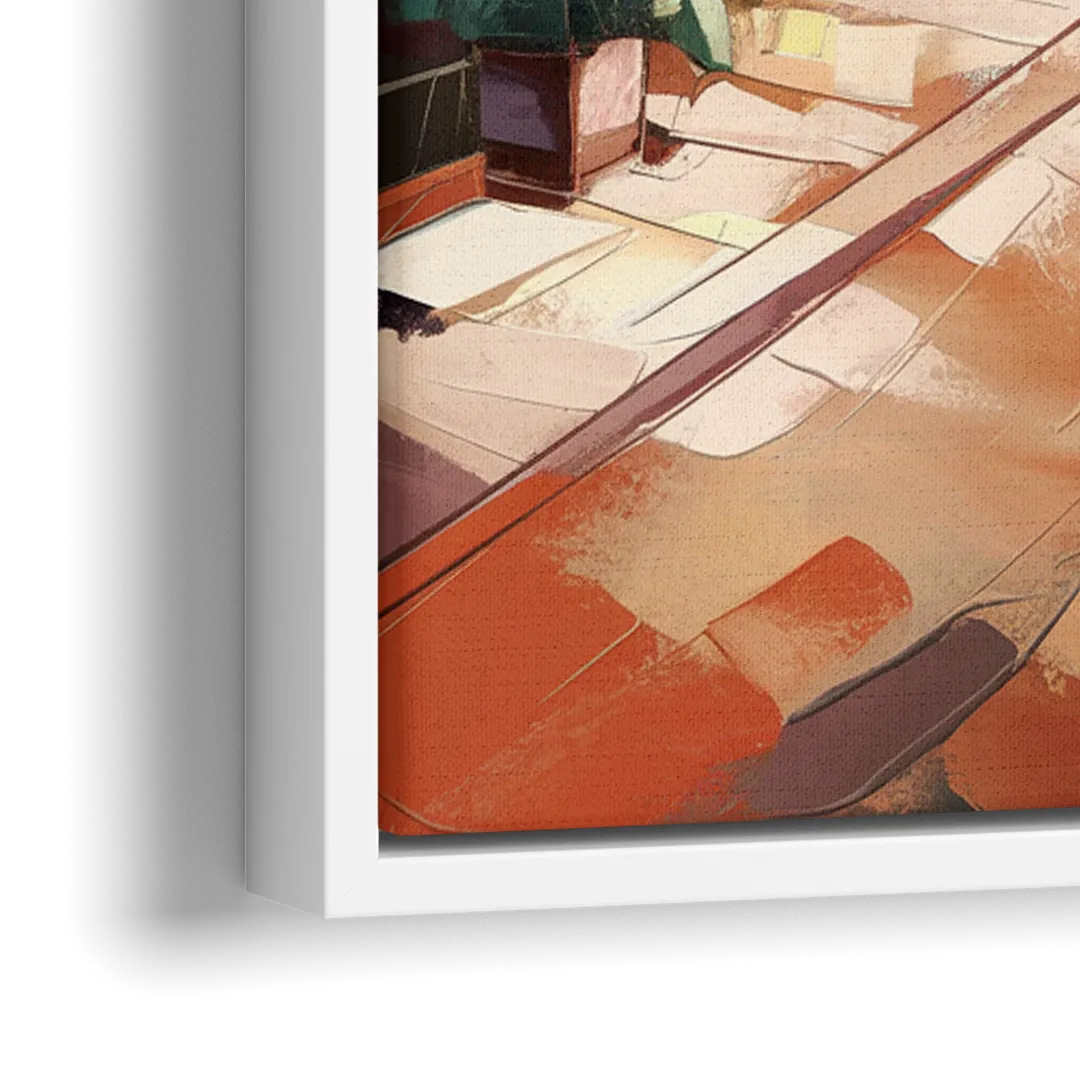 Bisbee Historic Streetscape - Close-Up White Frame Canvas