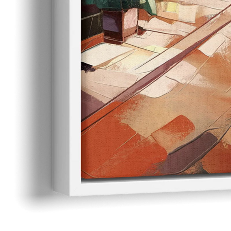 Bisbee Historic Streetscape - Close-Up White Frame Canvas